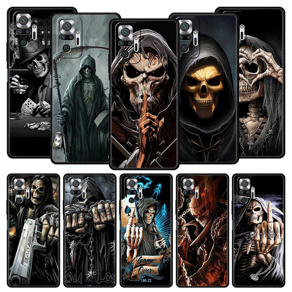 Skull Skeleton Grim Reaper Fashion Phone Case For Xiaomi Redmi Note 15 14 13 12 4G 10 11 Pro Plus 5G 14C 13C 12C 10C Soft Cover