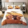 Dinosaur Bedding Sets King Size Excavator Duvet Cover Brachiosaurus Trees Excavator Quilt Cover Cartoon Dinosaur Bed Ding Set