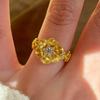 VENTFILLE 925 Sterling Silver Retro Ring For Women Versatile New Chinese Style Camellia Zircon Party Gift Jewelry Dropship