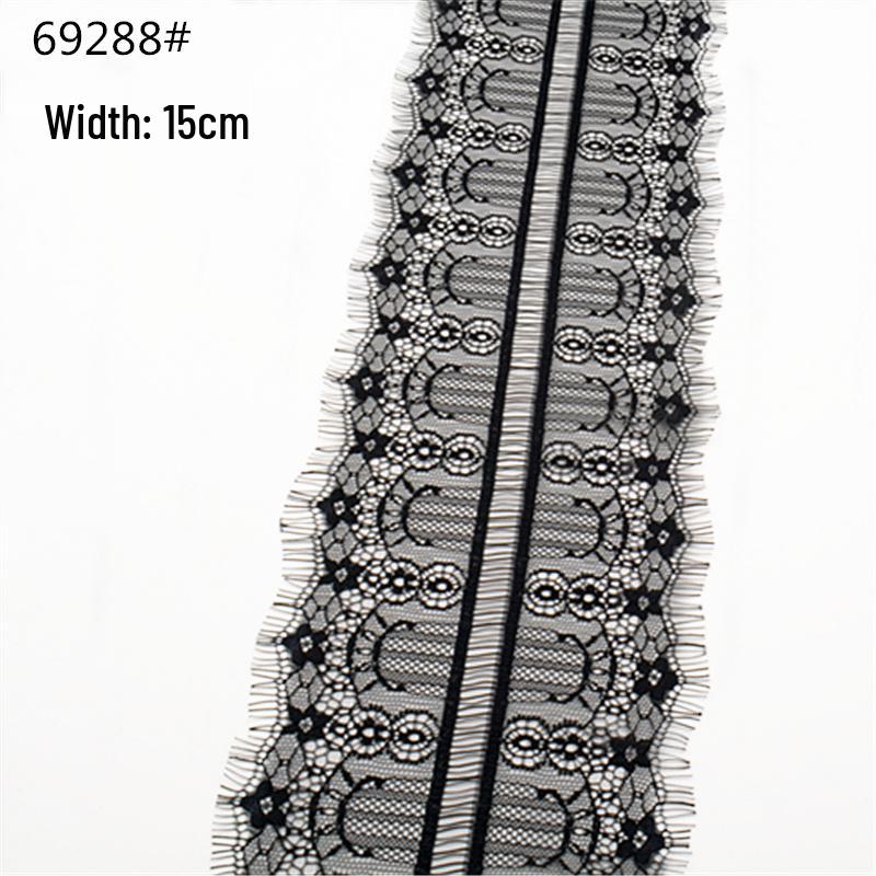 3m Black & White Eyelash Lace Fringe Trim for DIY Clothing - Multiple Styles, Non-Elastic, Soft Skirt Hem Decor.
