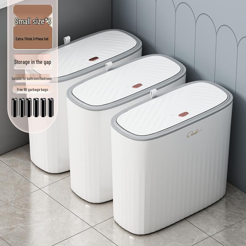 2025 Large Capacity Trash Can with Lid for Bathroom, Kitchen, Living Room