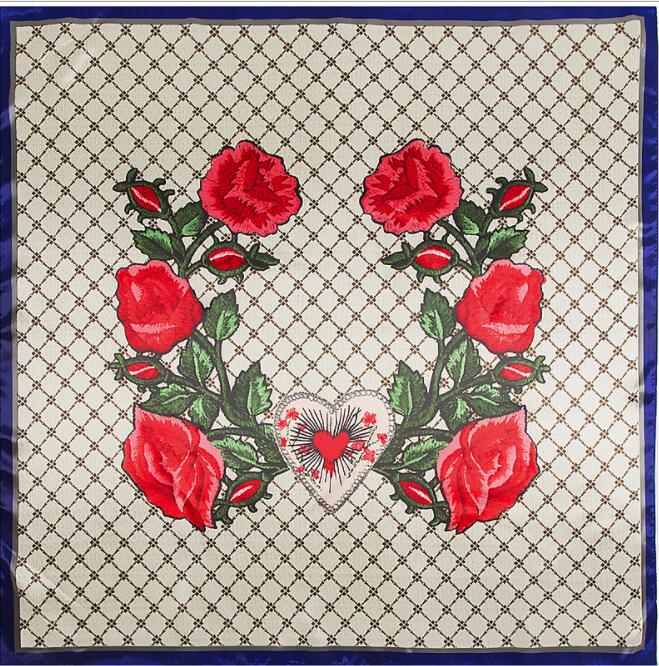 New Designs 90*90cm Square Silk Scarves Women Foulard Head Scarf Ladies Shawl Wrap Bandanna Female Chiffon Hijab Beach Scarf