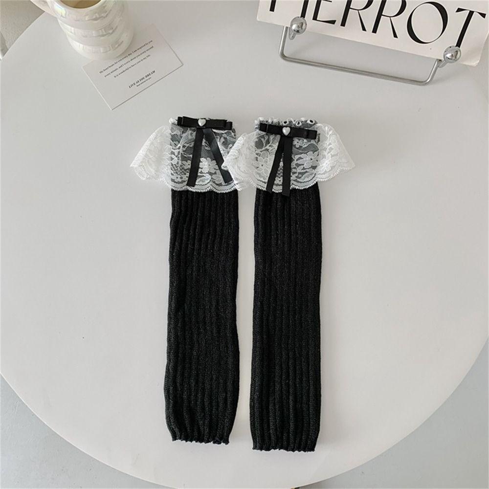 Bow Tie Knitted Socks Keep Warm JK Stockings Kawaii Feet Cover  for Women Girls