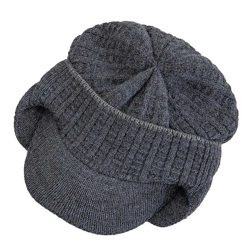 Nowy Styl Pluszowa Podszewka Futrzana Zimowa Czapka z Nausznikami Prosta Kolorystycznie Czapka Beanie Dla Mężczyzn Ciepła Czapka Zimowa Prezent dla Ojca