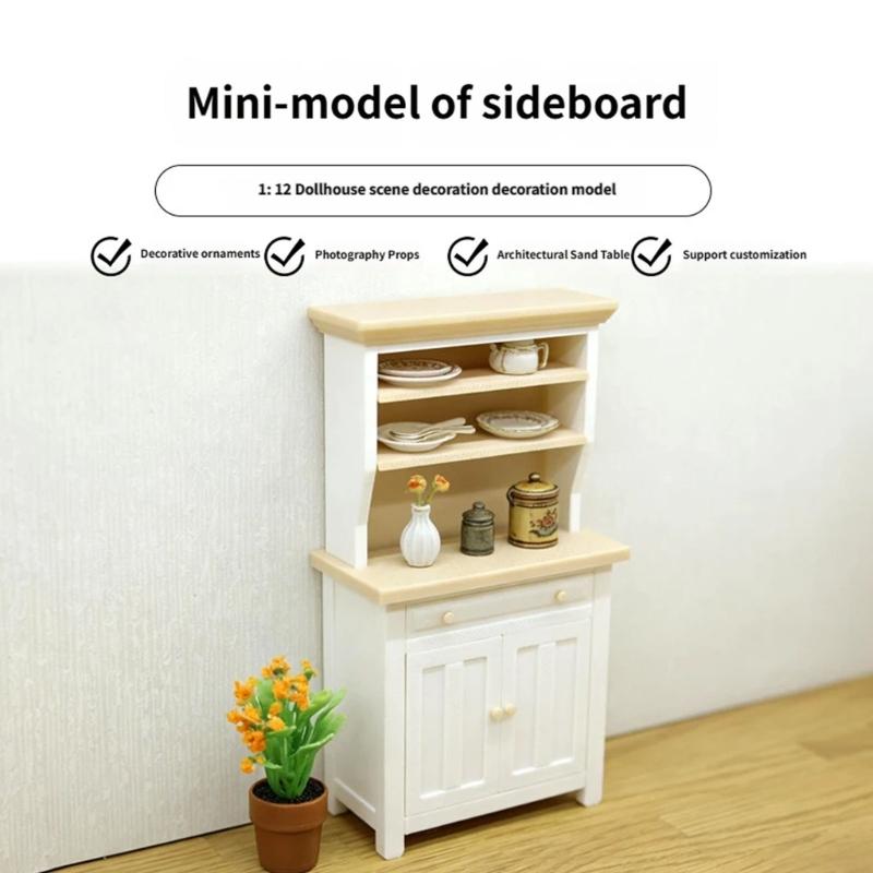 Miniature Cabinet Model Figurine For 1:12 Scale Doll House Interior Furnishing Craft Model Project Display Accessories