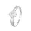 Cuiyan S925 Silver Korean Oval Ring - Women's Japanese Pattern Niche Open Index Finger Ring, Cold Fashion Style