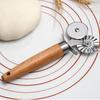 Double Wheel Pastry Cutter, Professional Pizza Cutter With Wood Handle