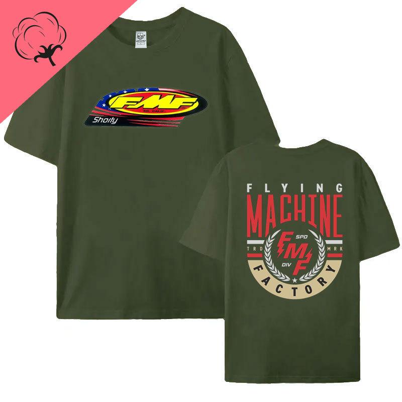 New Style Double Side Picture Printed Vintage Fmf Racing Exhaust Ama Motocross Tshirt Camisa 100 Cotton Graphic Unisex T Shirts