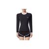 Anta Color Block Brand Logo Round Neck Long Sleeve Pullover Split Swimwear Women Swimwear Black 1824532492-1