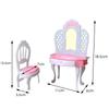 New Children's Playhouse For BJD Doll Accessories Fashion Dressing Table With Chairs Decoration Bedroom Furniture Girl Toys