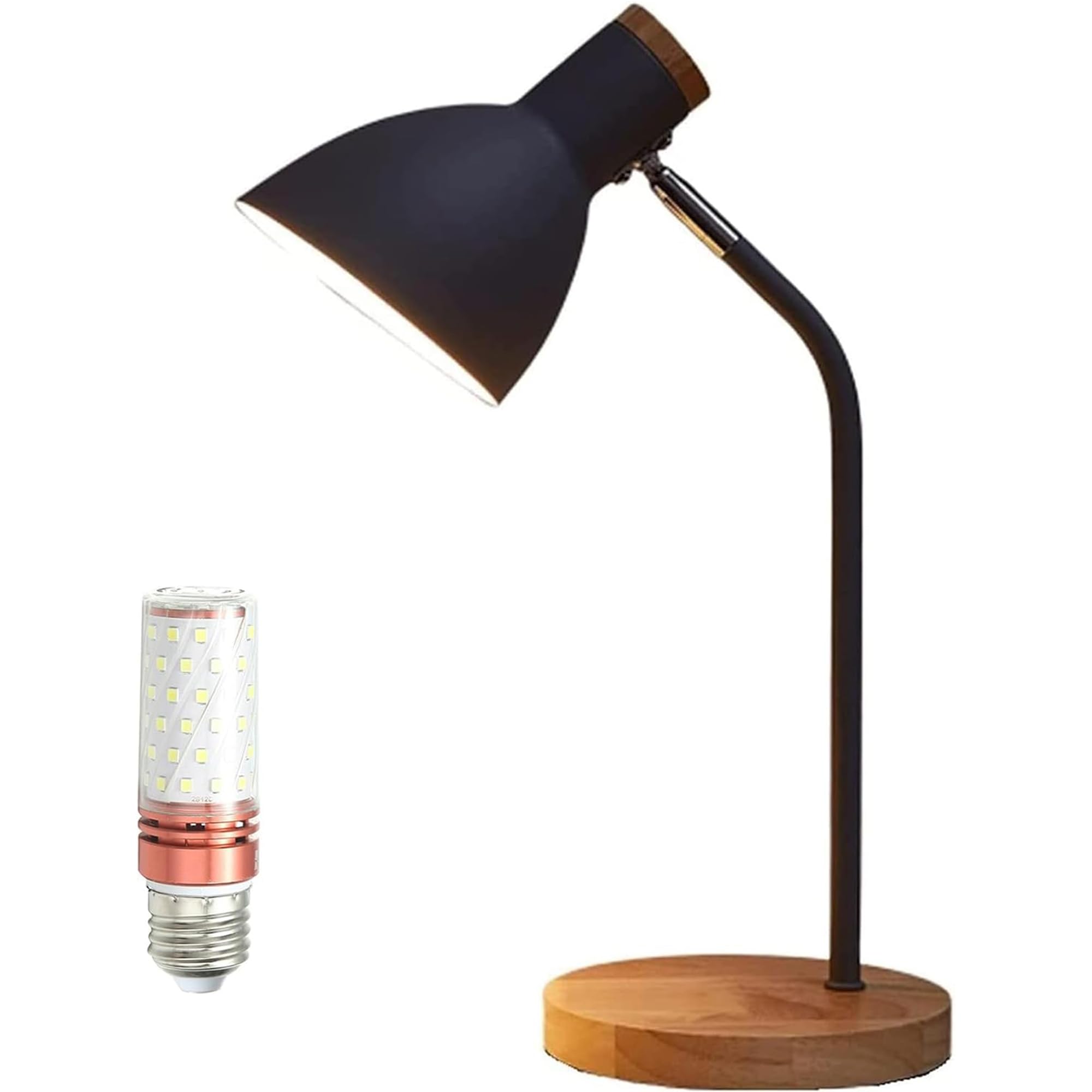 

Makilight Desk Lamp, Table Lamp, LED Light, Book Light, Desk Lamp, Desk Lamp, Includes 12W LED Bulb, Eye-Friendly, Adjustable Angle, Button Switch, 3