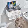 Transparent Toilet Paper Holder for Wall Mounted Storage Toilet Roll Paper Without Punching Suction Paper Box Tissue Box