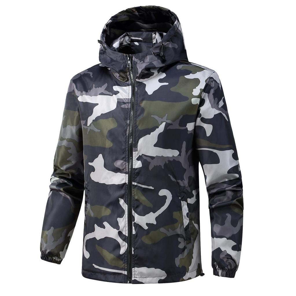 Kurtka męska w kamuflażu Modna kurtka z kapturem Jesień i zima High Street Outdoor Odzież męska
