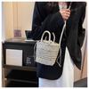 2024 Trendy Handmade Woven Beach Crossbody Straw Bag for Women