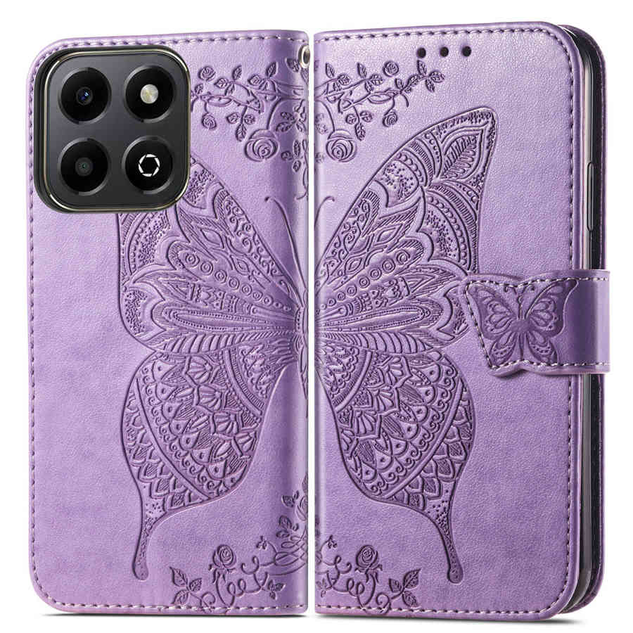 Étui à rabat en cuir motif papillon pour Huawei Nova 13i Y63 Y73 13 14 Pro Honor X9D X7D X6C Housse portefeuille Capa Coque