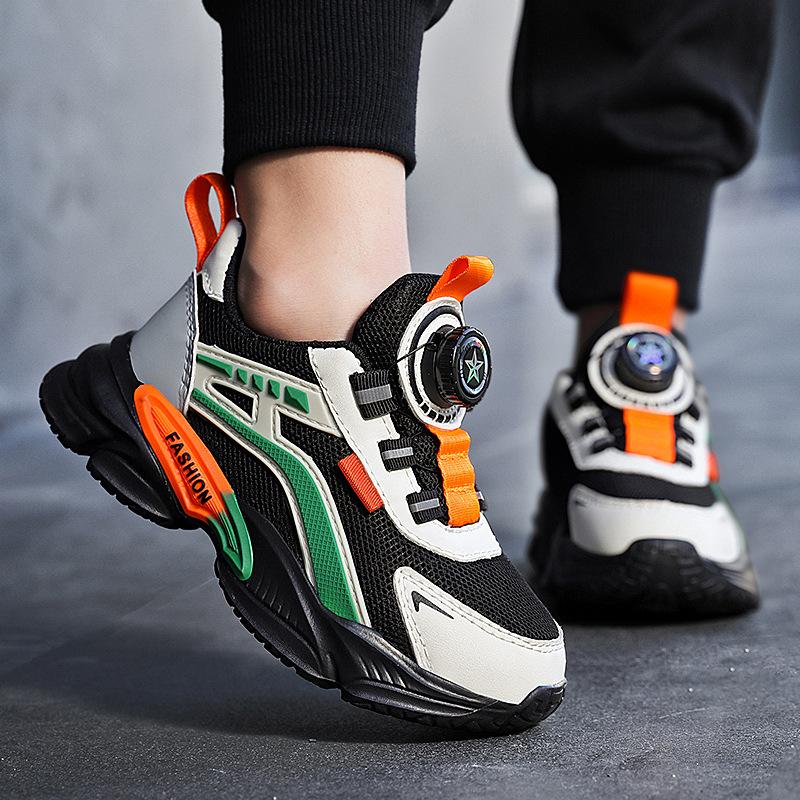 

Одноклассники Весна и Осень 2025 Сетчатые Дышащие и Удобные Кроссовки с Вращающейся Пряжкой для Мальчиков, Легкие Кроссовки для Бега для Детей Среднего и Старшего Возраста 39