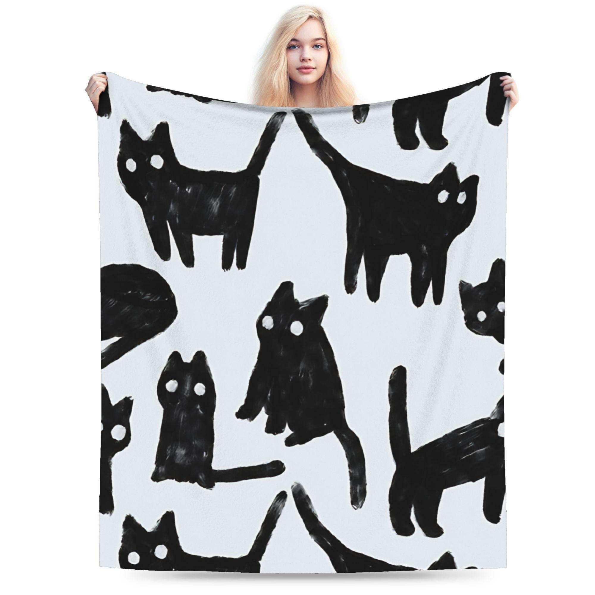 Retro Vintage Art Cute Cats  Plush Blanket Kids Adult  Flannel Throw Blanket  Super Warm Design Quality Bedspread Birthday Gift 130x150cm