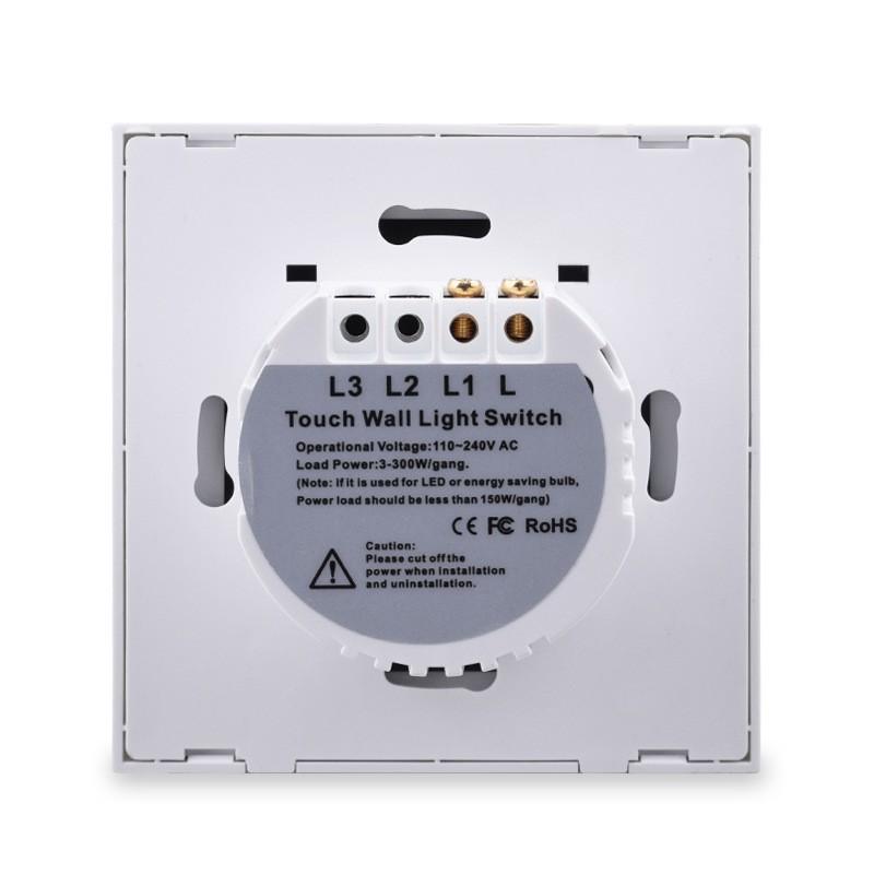 Glass Wall Touch Switch EU UK Standard 16a Socket Large Panel Wall Light Single Live Line White Switch USB TypeC Socket 110v250v