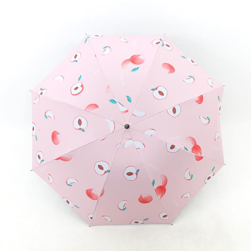 UV Protection Folding Umbrella with Black Glue Sunshade for Students - Dual-Use for Rain and Shine