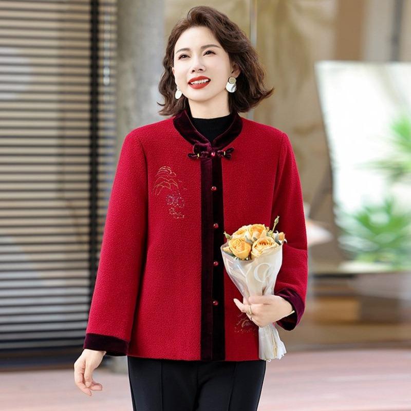 Granny Xi wedding dress autumn woolen coat women's clothing autumn and winter padded jacket
