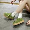 Zapatos para Mujer Mocasines Gamuza Cuero Genuino Estilo Británico Con Cordones Zapatos de Estudiante Mujer Talla Grande Zapatos Clásicos para Mujer