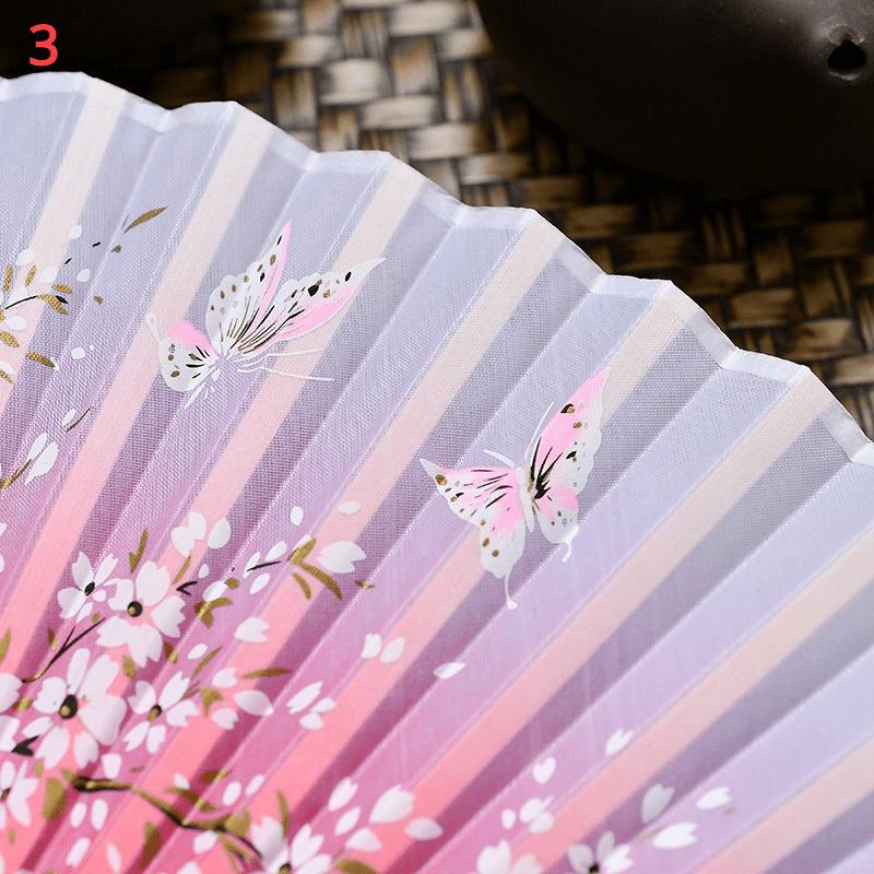 Ventilator pliabil din mătase, retro, japonez, chinezesc, 1 buc, ventilator pliabil din bambus, ciucuri, ventilator de mână, decorație pentru casă, ornament, cadou artizanal