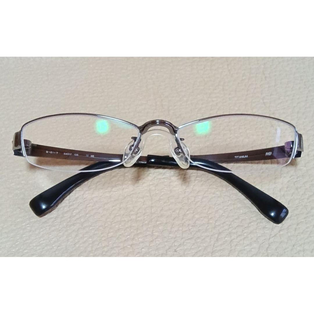 Used 999.9 Four Nines S-811T Gunmetal Glasses Prescription Used with Reasons