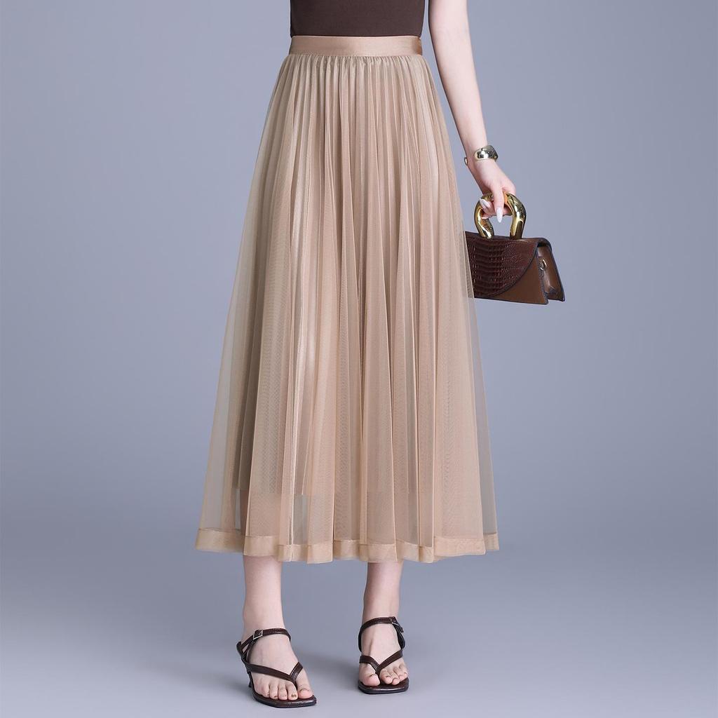 Purple Sequined A-Line Half-Skirt: Fashionable, Slimming, Versatile, with a Large Hem for a Loose Fit.