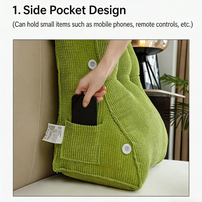 Thick Multifunctional Ergonomically Designed Reading Pillow,Triangle Cushion Featuring A Soft Large Cushion Perfect for Reading
