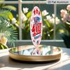 2D Flat, 1pc Round Aluminum "Happy 4th of July Independence Day" Sign, Patriotic Stars & Fireworks Metal Plaque, Red White Blue USA Flag Design