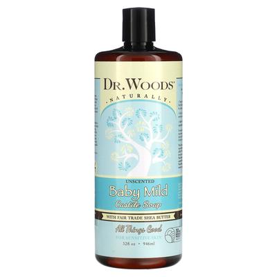Baby Mild Castile Soap, with Fair Trade Shea Butter, Unscented, 32 Fl Oz (946 Ml)