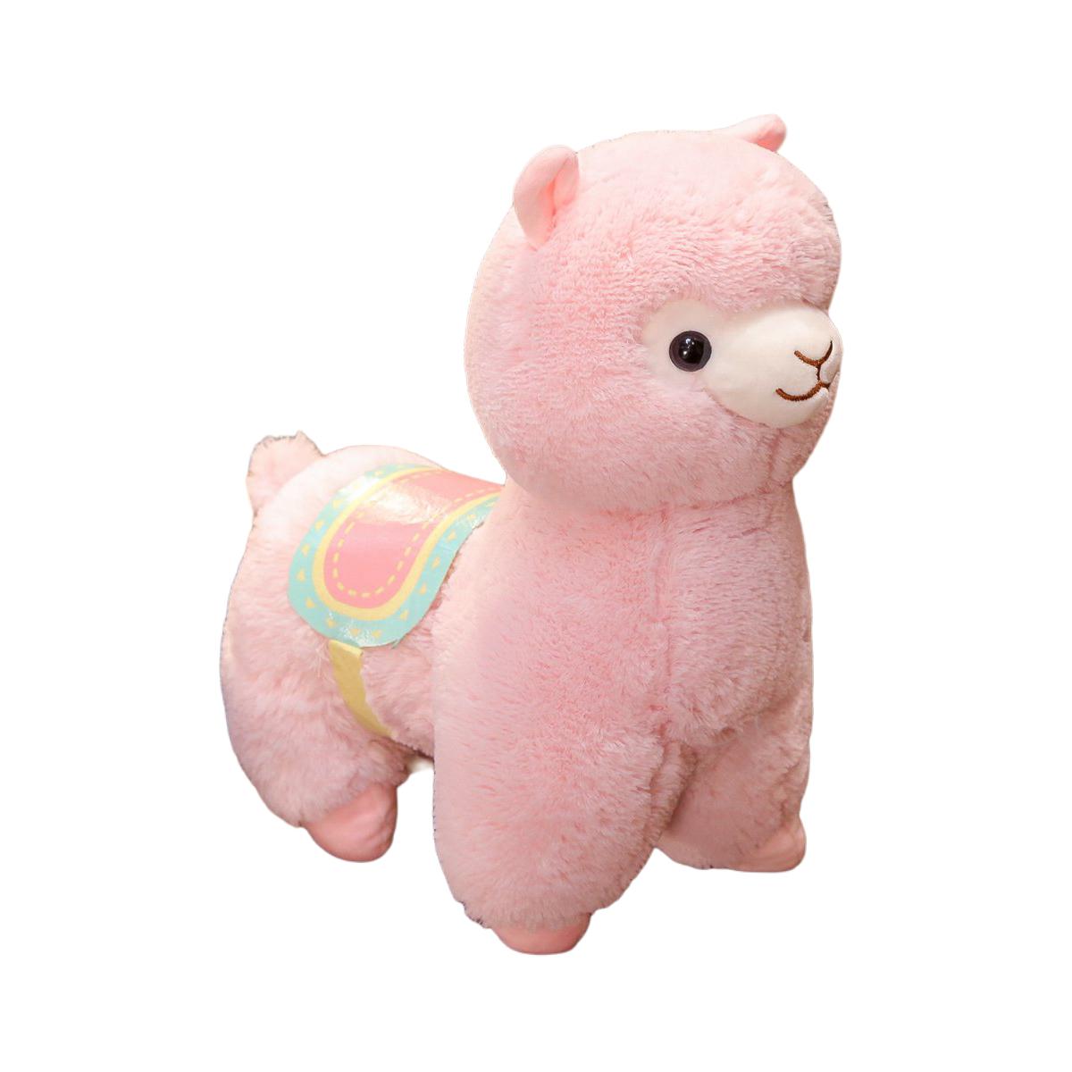 3550Cm Gevulde Zadel Alpaca Pop Pluche Speelgoed Paars Roze Wit Schaap Pluizig Staand Grasland Cartoon Dier Cadeau 35cm