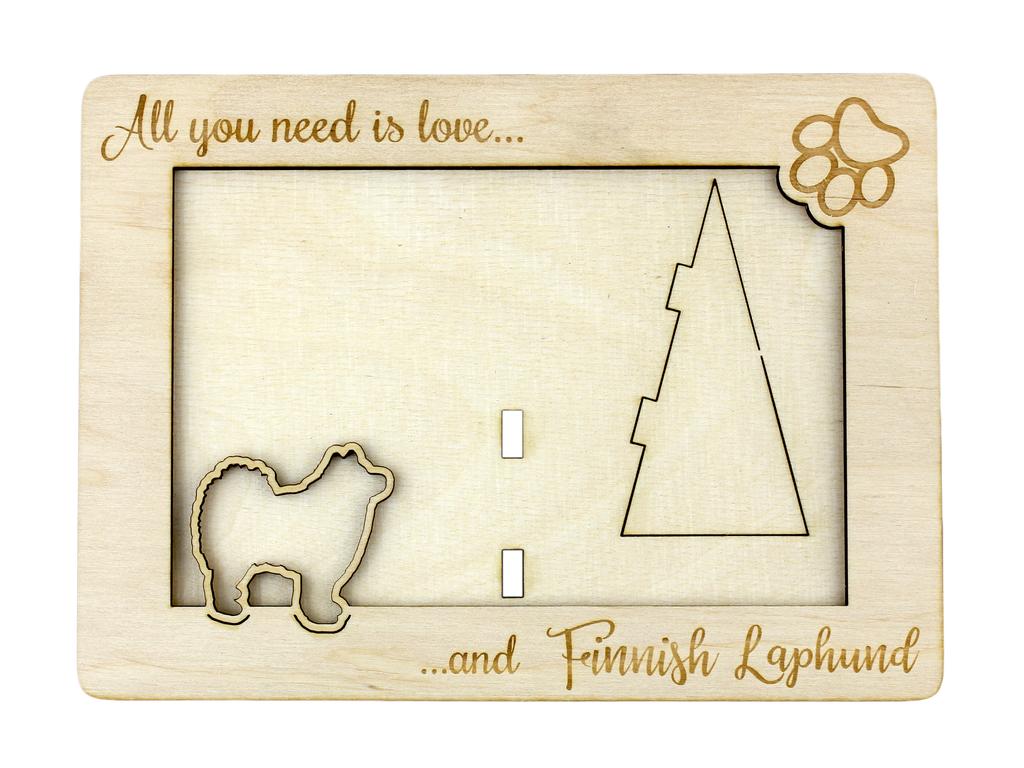 Finnish Lapphund, Finnish Lapponian Dog – Photo frame, engraved wooden frame | Art-Dog