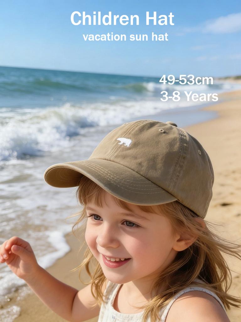 Kids Baseball Caps 49-53cm 3-8 Years Cartoon Embroidered  Boys Hats Girls Spring Summer Vintage Denim Caps Children Hat