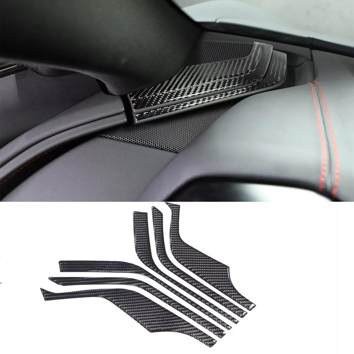 Carbon Fiber Car Dashboard Side Panel Trim Accessories For Corvette C8 -2024