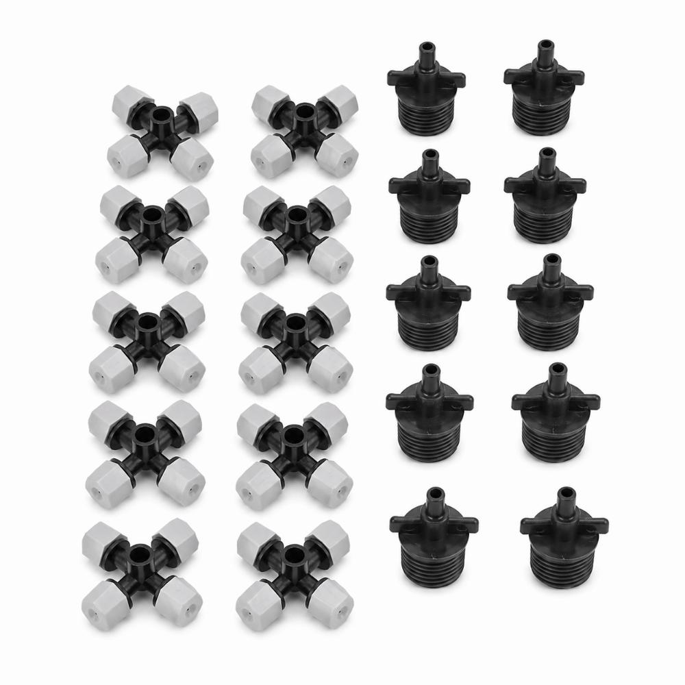 10 Stück 4-Auslass Sprühregner POM Nebelregner Langlebige Mikro-Sprenger Gartenbewässerung