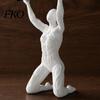 Matte White Pen Holder 3D Printed Kneeling Holder, Weightlifting Design Organizer, Desktop Decoration Creative Pencil for Office Home Accessories