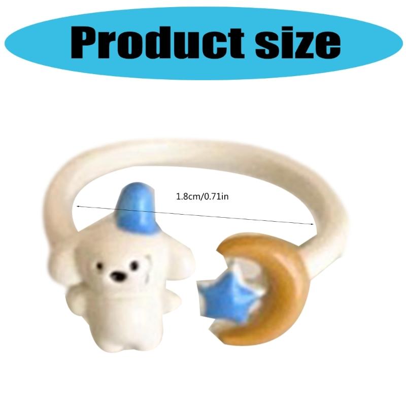 Fashionable Animal Shaped Adjustable Rings Lovely Cartoon Cats Dog Jewelry Special Gifts for Her Him Stylish Outfits