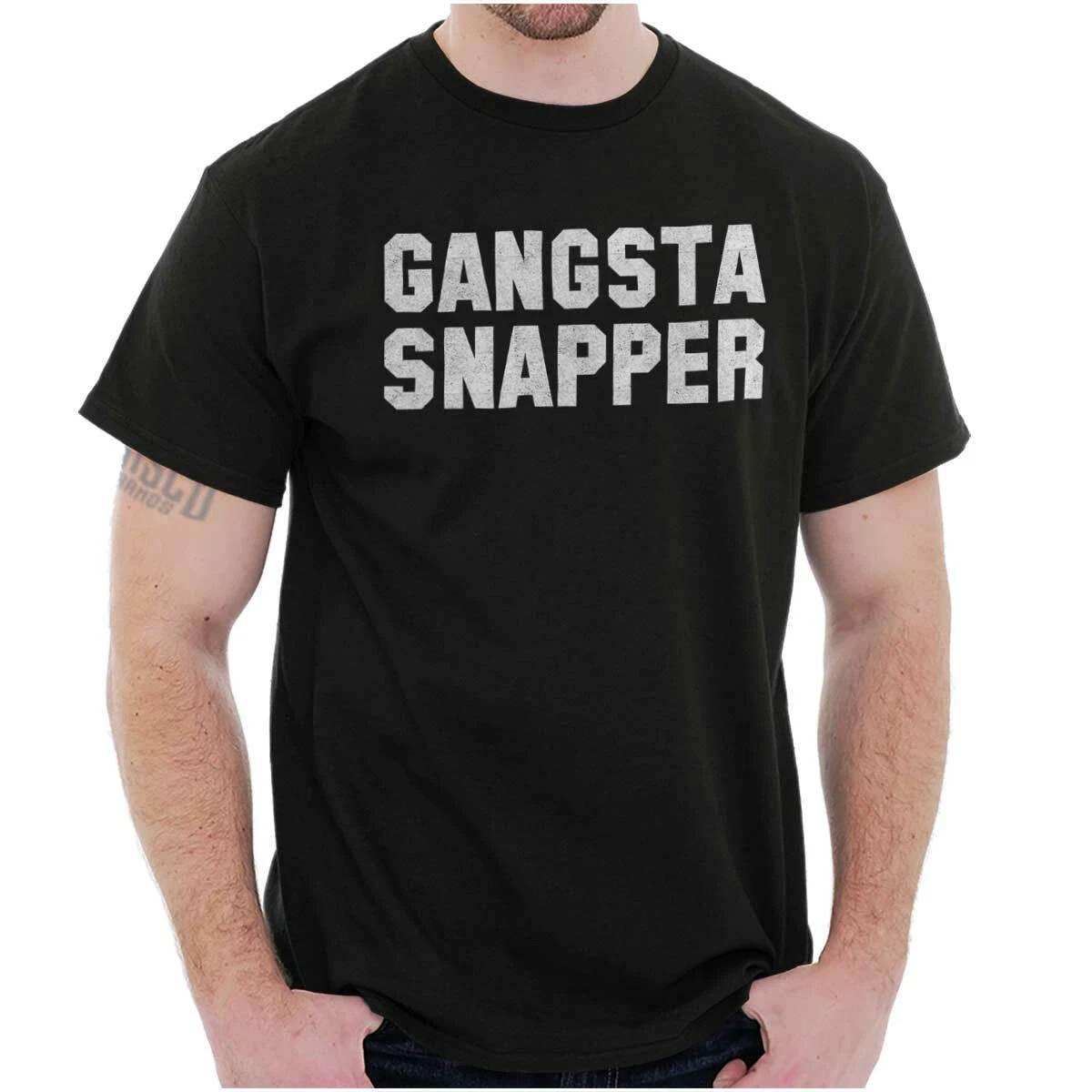 Gangsta Snapper Funny Photgrapher Joke Gift Womens or Mens Crewneck T Shirt Tee S