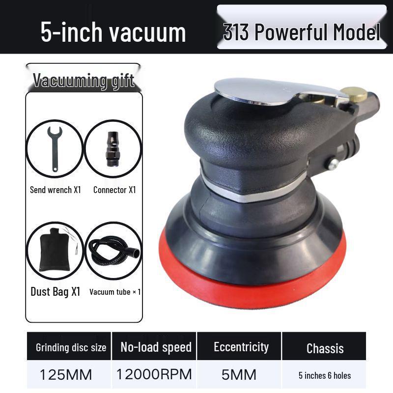 5" & 6" High-Speed Pneumatic Sander and Polisher, Model 313 Handheld Air Grinder