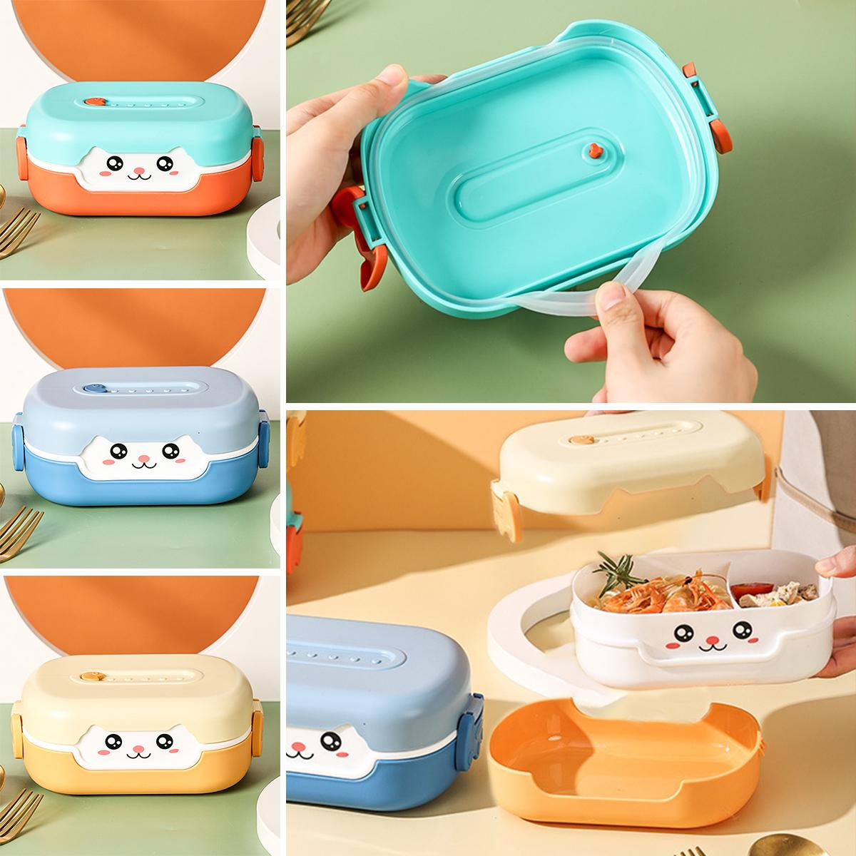 

Bento Ланч-бокс 700 мл герметичный разделенный контейнер для хранения продуктов питания Bento Box милый мультяшный контейнер для детского питания многоразовый портативный детский