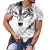 New Men's T-Shirts Animal Wolf 3D Print Summer Round Neck Short Sleeve T Shirt Oversized Tees Harajuku