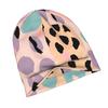 ZLIENSZUS Blue Pink Leopard Print Beanie Hat - Modern Adult Suitable for Streetwear, Minimalist Outfits, Soft Colors, Blends with Casual or Dressy Out