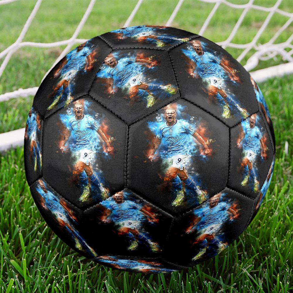 Haaland's Number 9 Journey Size 5 Soccer Balls, High-Quality, Anti-Slip, Protective Football, a Unique Gift Suitable for Birthdays, Christmas