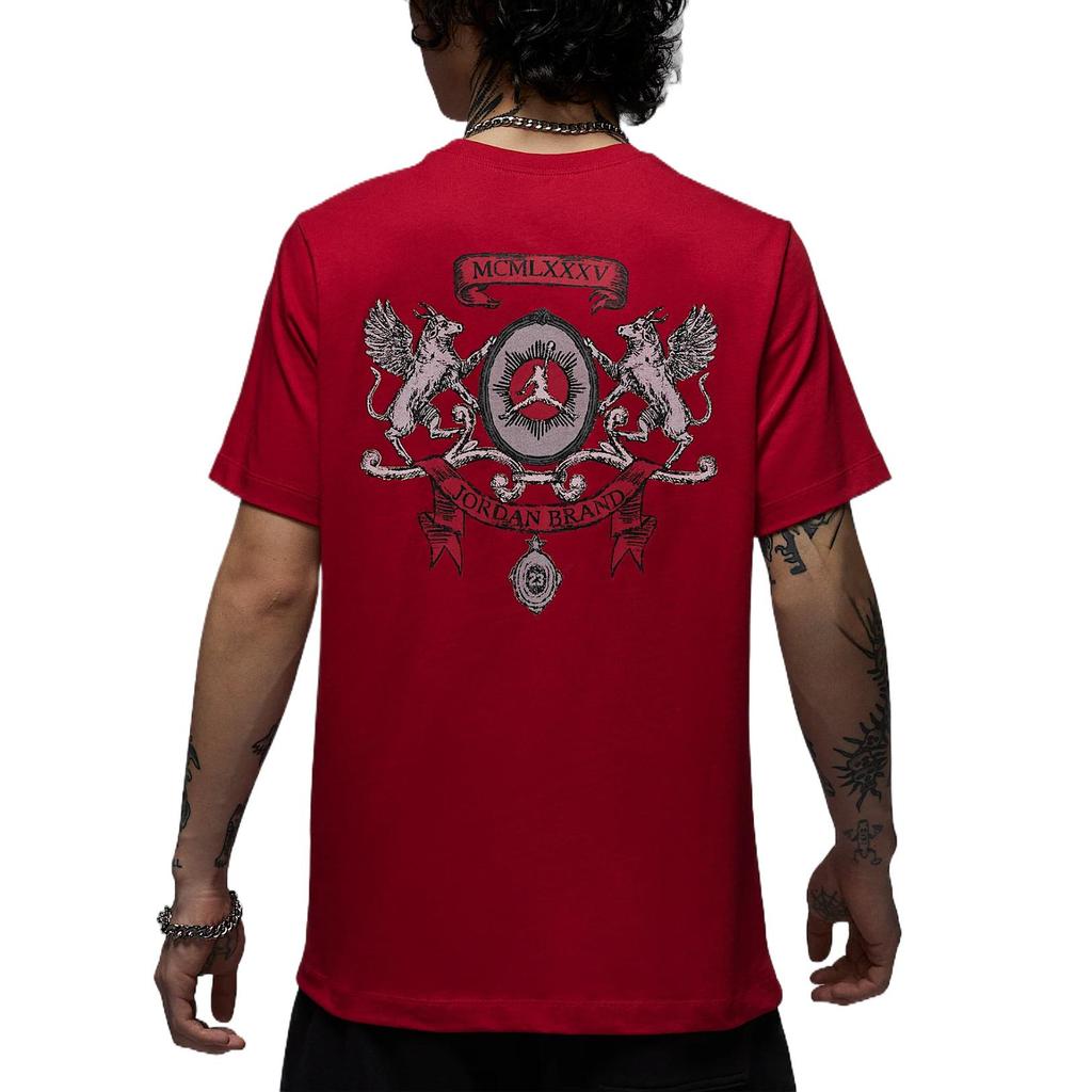 Jordan BRAND T Shirts Men's Red Crew Neck Moderate Straight Fit IB7529-687