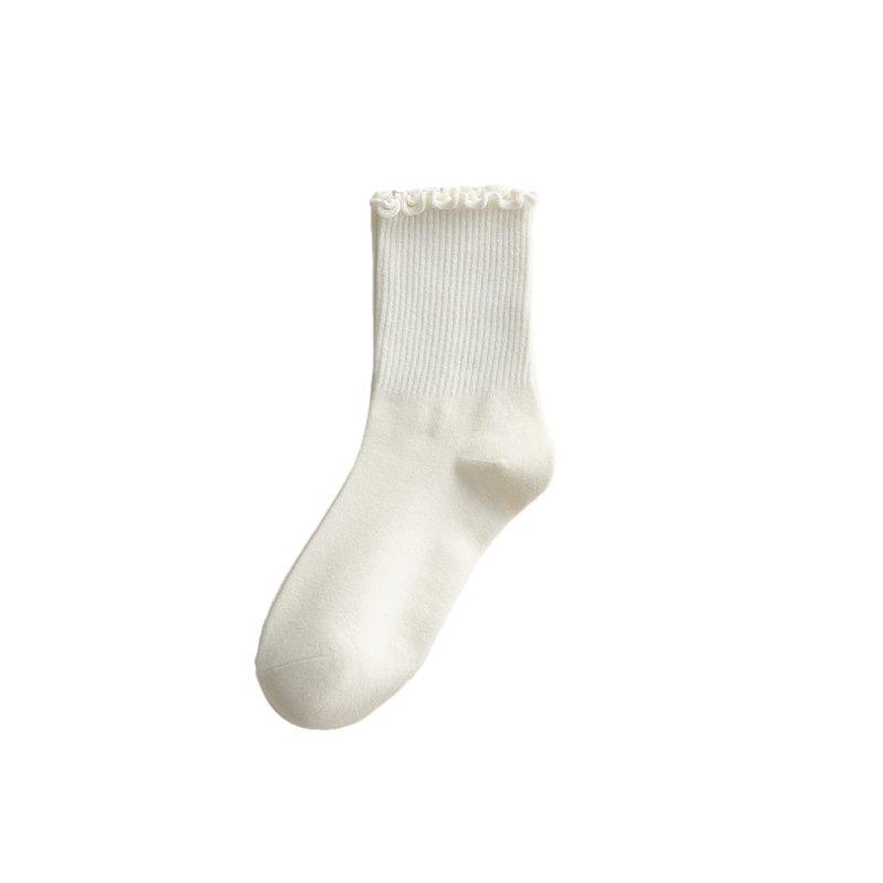 

Женские зимние хлопковые носки, завитые носки, однотонные, простые носки, повседневные One size абрикосовый