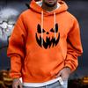 Men's Halloween Hoodie Funny Pumpkin Face Hoodie Scary Long Sleeve Top
