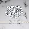 182pcs/lot 8mm 10mm Silver Plain Slide Letter Charms Alphabet A-Z For Bracelet Wristband Keychain Pet Collar DIY Jewelry Making