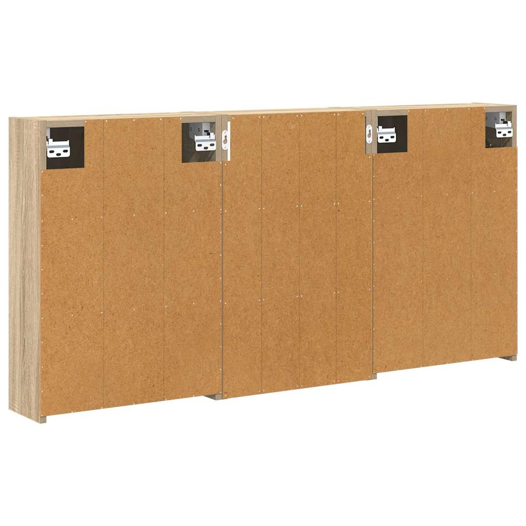 Bathroom Cabinet Set 3 Pcs 126 X 16 X 62.5 Cm Engineered Wood
