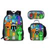 Rhythm Box Printed Backpack Sprunki Music Game Elementary And Secondary School Children'S School Bag Meal Bag Pencil Case